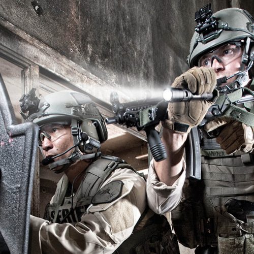 Peli tactical flashlight used by Special Forces on a mission.
